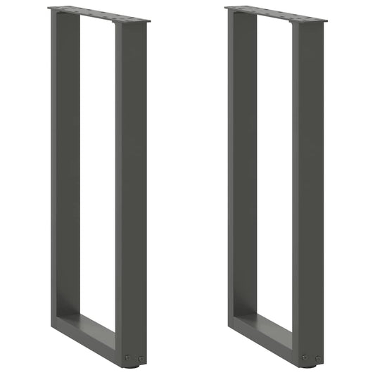Console Table Legs U-Shaped 2 pcs Anthracite 38x(72-73) cm Steel