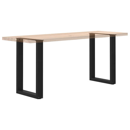 Dining Table Legs U-Shaped 2 pcs Black 50x(72-73) cm Steel