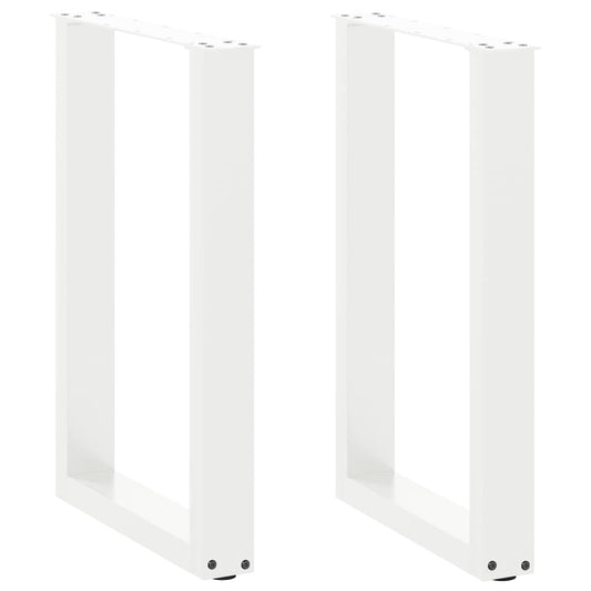 Dining Table Legs U-Shaped 2 pcs White 50x(72-73) cm Steel