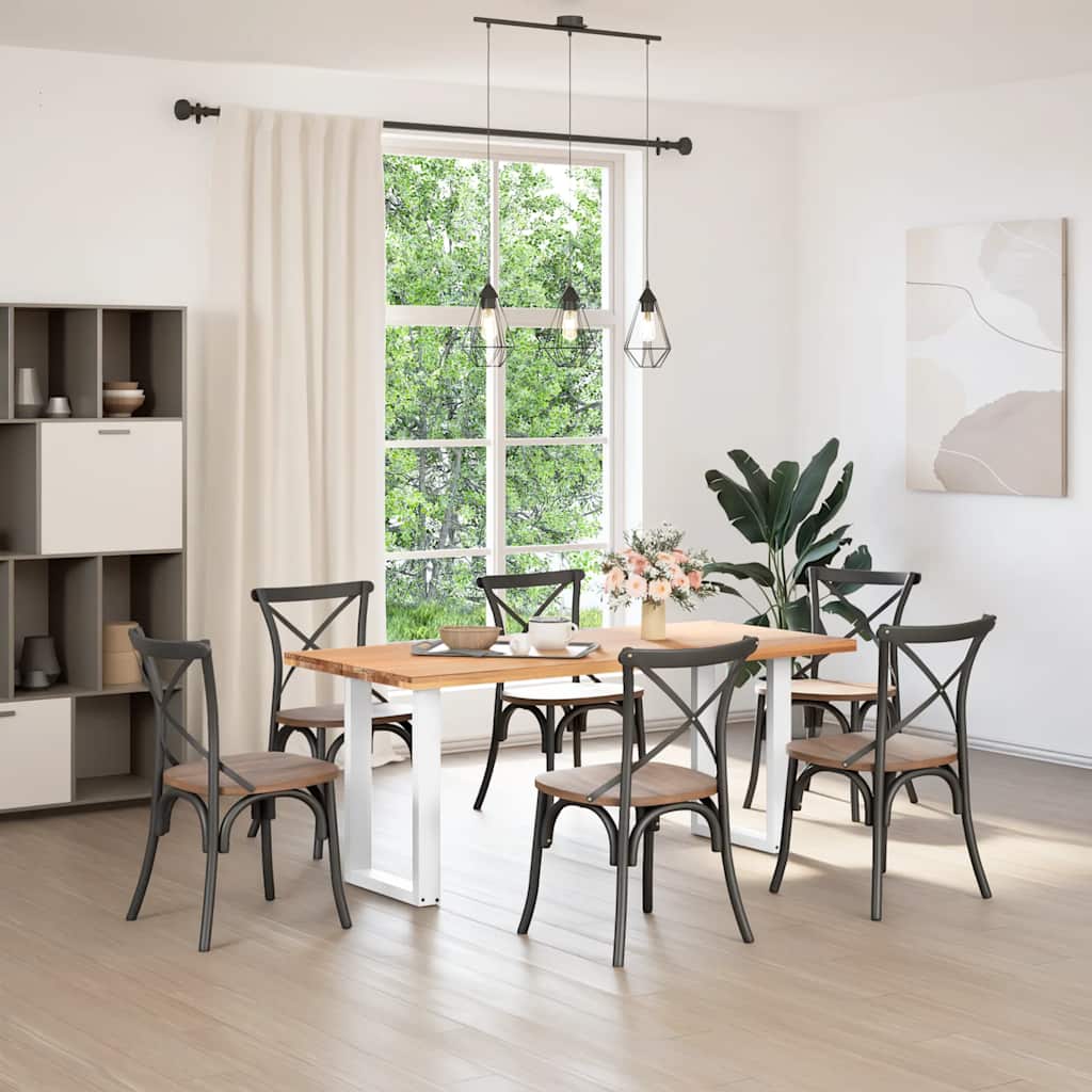 Dining Table Legs U-Shaped 2 pcs White 50x(72-73) cm Steel