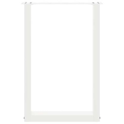 Dining Table Legs U-Shaped 2 pcs White 50x(72-73) cm Steel