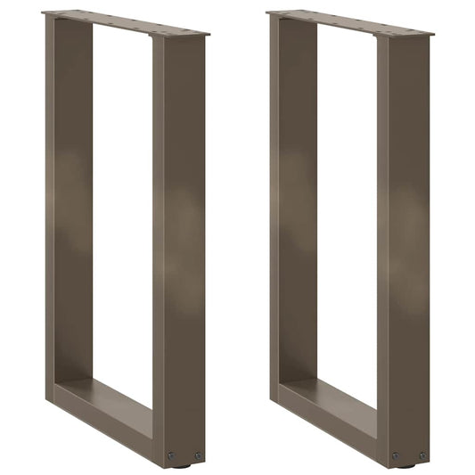 Dining Table Legs U-Shaped 2 pcs Natural Steel 50x(72-73) cm Steel