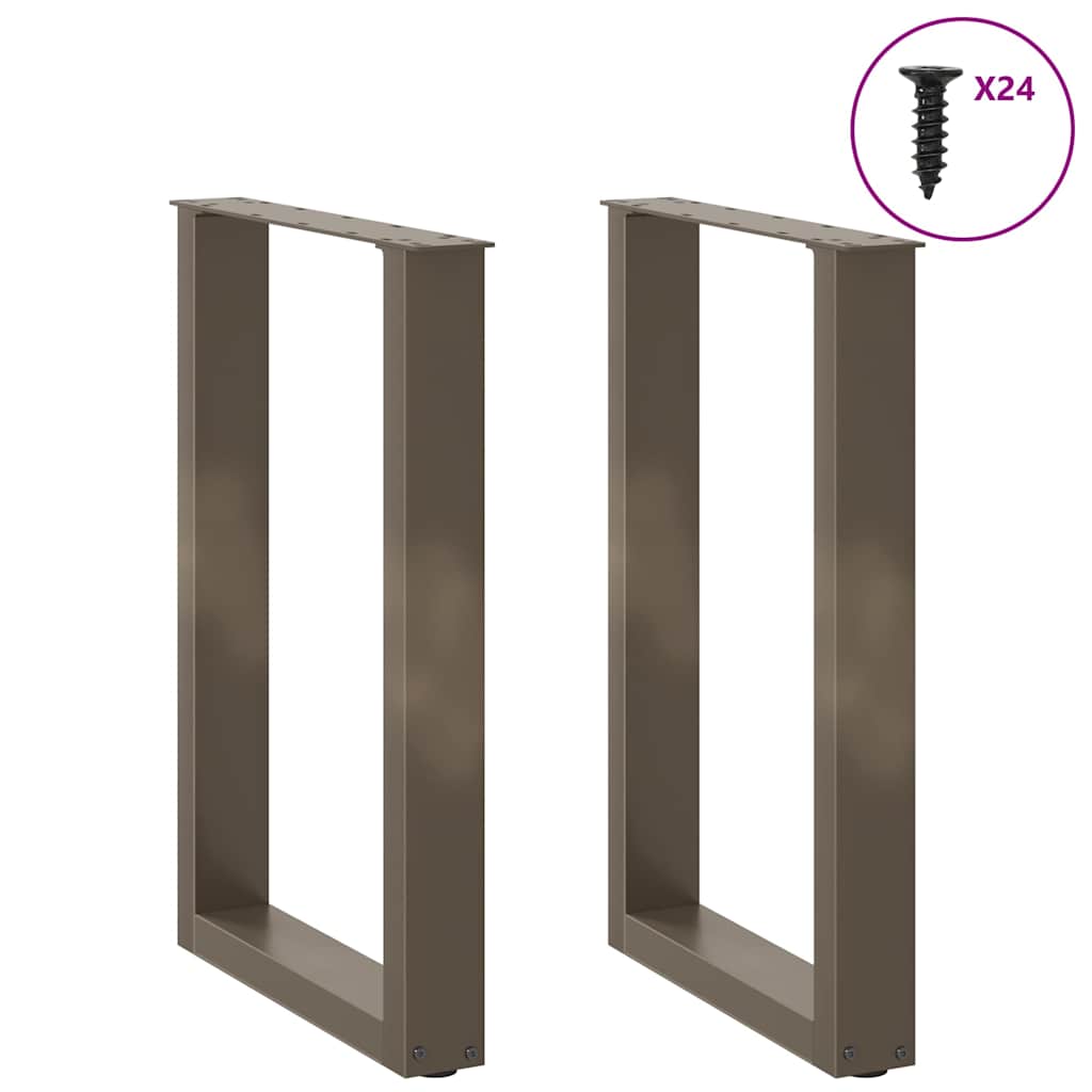 Dining Table Legs U-Shaped 2 pcs Natural Steel 50x(72-73) cm Steel