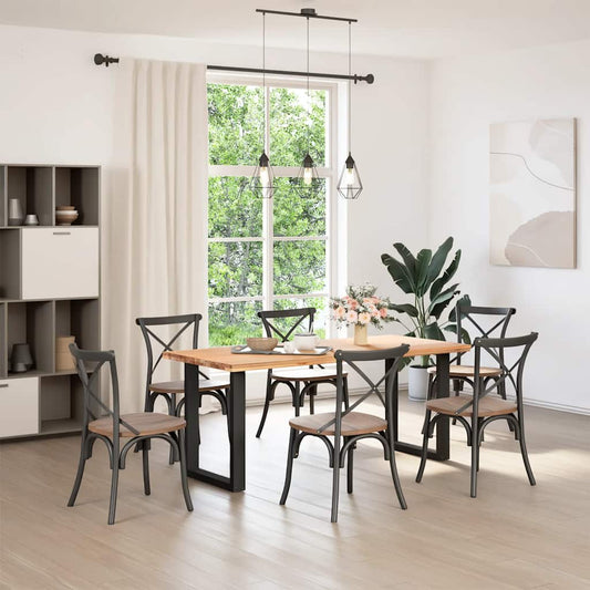 Dining Table Legs U-Shaped 2 pcs Black 60x(72-73) cm Steel