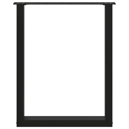 Dining Table Legs U-Shaped 2 pcs Black 60x(72-73) cm Steel