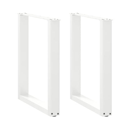 Dining Table Legs U-Shaped 2 pcs White 60x(72-73) cm Steel