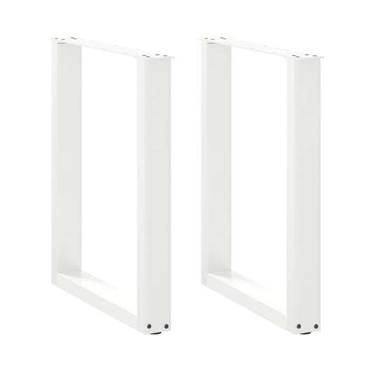 Dining Table Legs U-Shaped 2 pcs White 60x(72-73) cm Steel