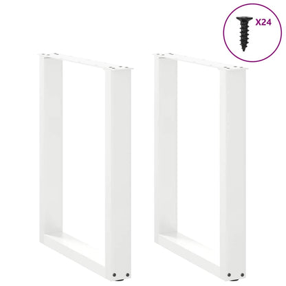 Dining Table Legs U-Shaped 2 pcs White 60x(72-73) cm Steel