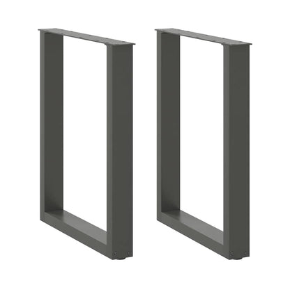 Dining Table Legs U-Shaped 2 pcs Anthracite 60x(72-73) cm Steel