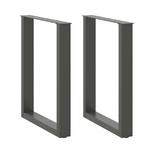 Dining Table Legs U-Shaped 2 pcs Anthracite 60x(72-73) cm Steel