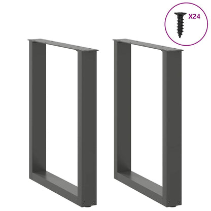 Dining Table Legs U-Shaped 2 pcs Anthracite 60x(72-73) cm Steel