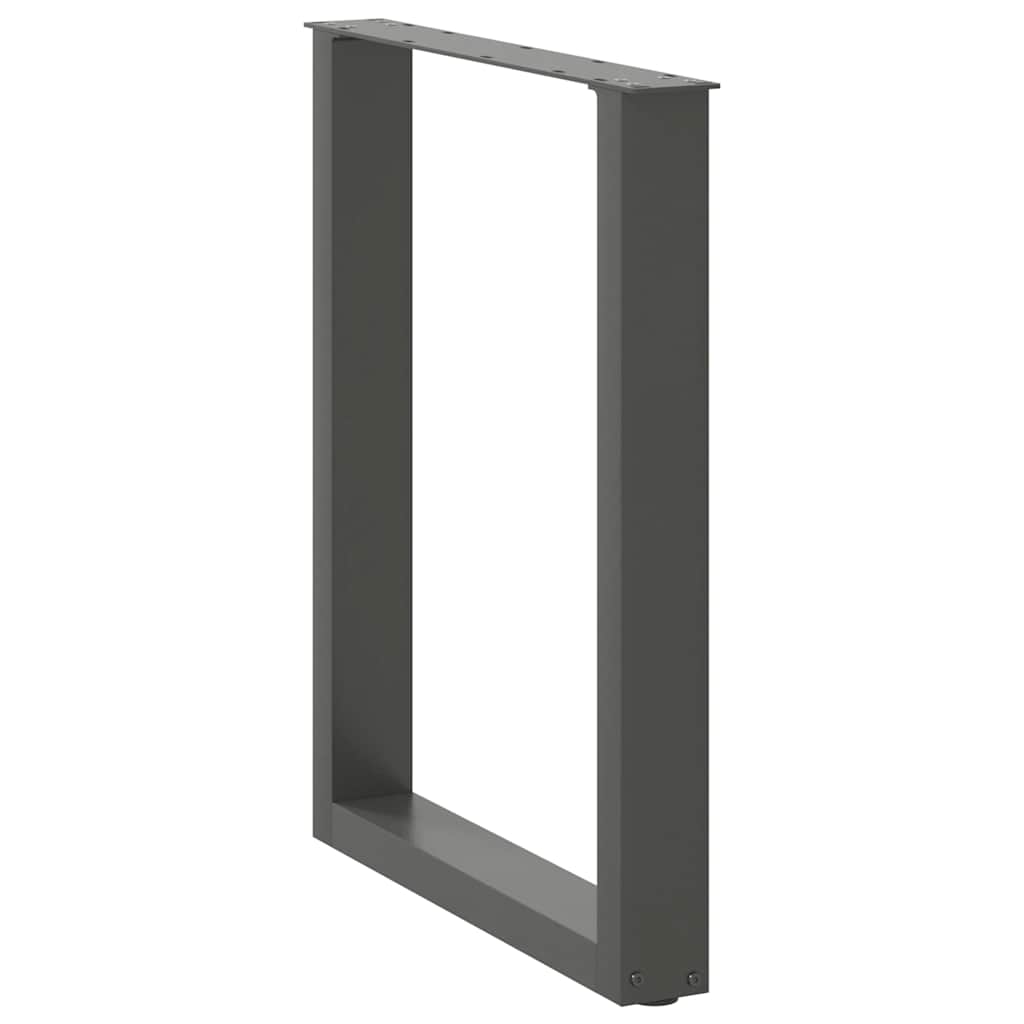 Dining Table Legs U-Shaped 2 pcs Anthracite 60x(72-73) cm Steel