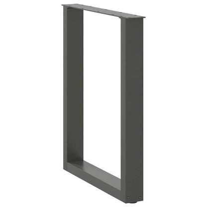 Dining Table Legs U-Shaped 2 pcs Anthracite 60x(72-73) cm Steel