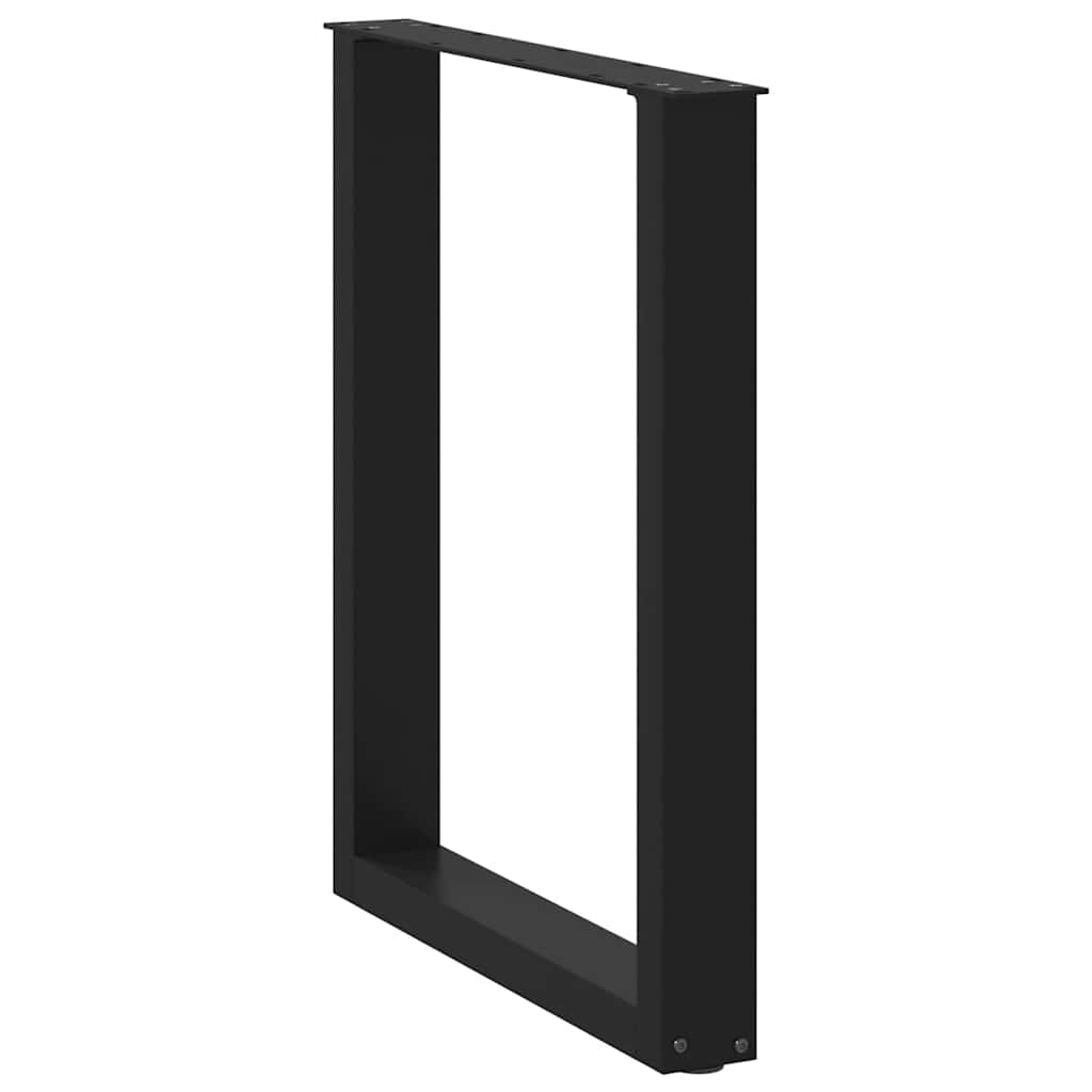 Dining Table Legs U-Shaped 2 pcs Black 70x(72-73) cm Steel