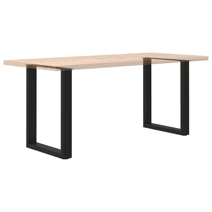 Dining Table Legs U-Shaped 2 pcs Black 70x(72-73) cm Steel