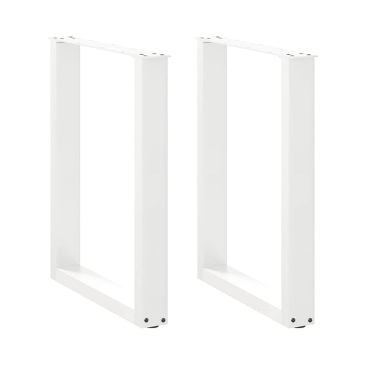 Dining Table Legs U-Shaped 2 pcs White 70x(72-73) cm Steel