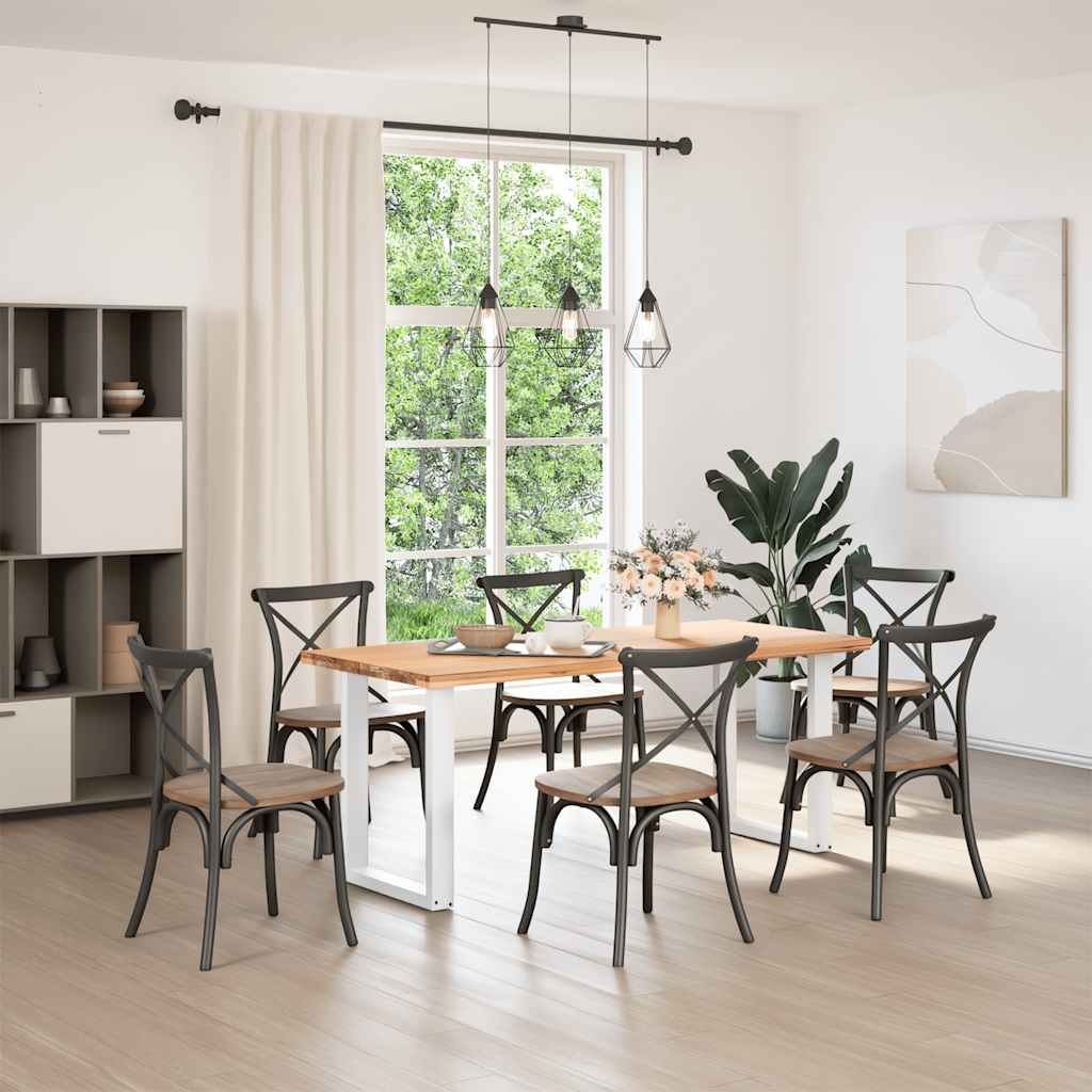 Dining Table Legs U-Shaped 2 pcs White 70x(72-73) cm Steel