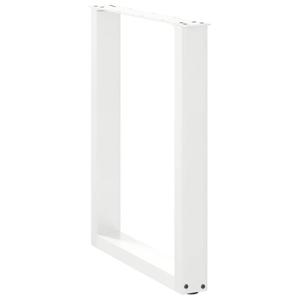 Dining Table Legs U-Shaped 2 pcs White 70x(72-73) cm Steel