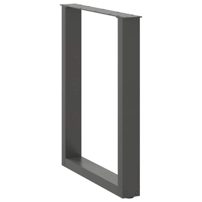 Dining Table Legs U-Shaped 2 pcs Anthracite 70x(72-73) cm Steel