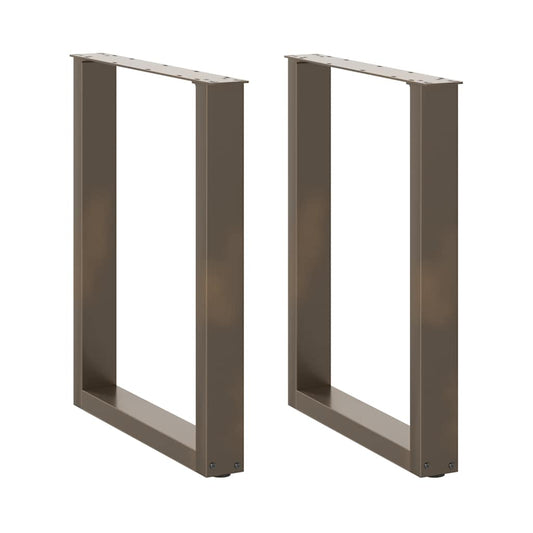 Dining Table Legs U-Shaped 2 pcs Natural Steel 70x(72-73) cm Steel