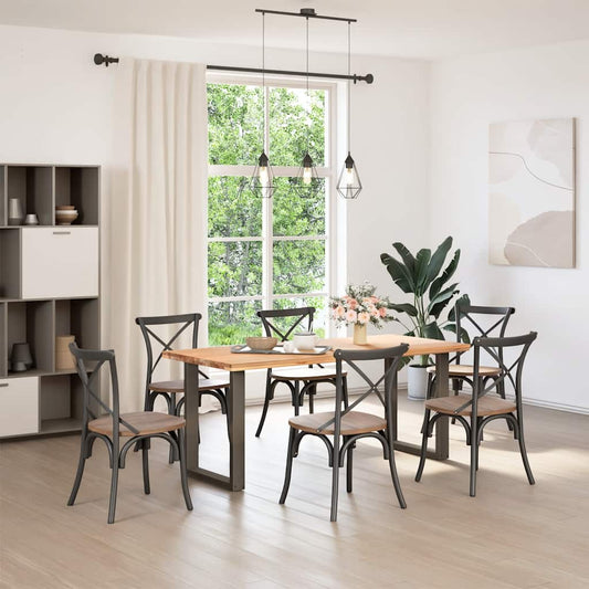 Dining Table Legs U-Shaped 2 pcs Natural Steel 70x(72-73) cm Steel