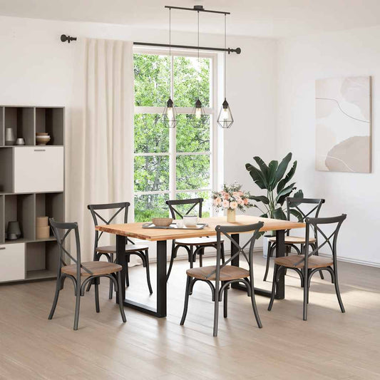 Dining Table Legs U-Shaped 2 pcs Black 80x(72-73) cm Steel