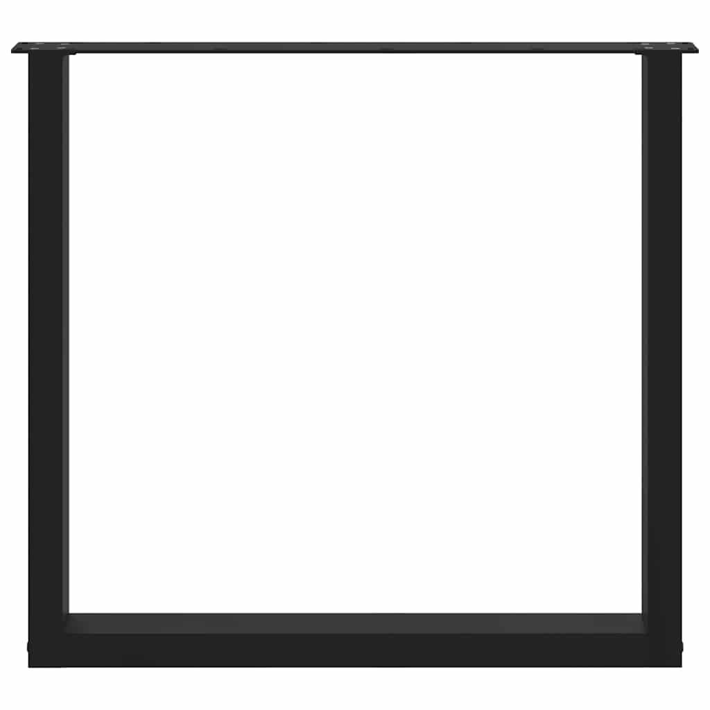 Dining Table Legs U-Shaped 2 pcs Black 80x(72-73) cm Steel