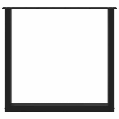 Dining Table Legs U-Shaped 2 pcs Black 80x(72-73) cm Steel