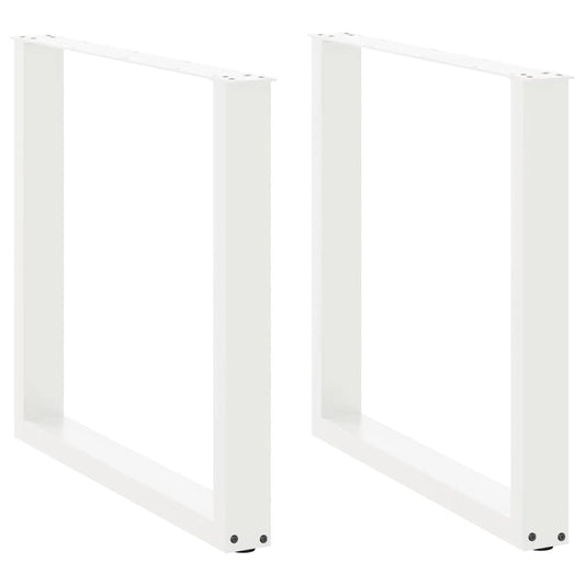 Dining Table Legs U-Shaped 2 pcs White 80x(72-73) cm Steel
