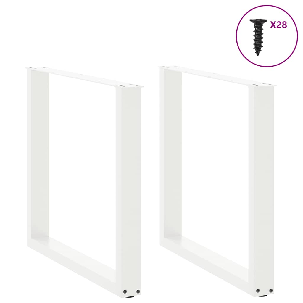 Dining Table Legs U-Shaped 2 pcs White 80x(72-73) cm Steel