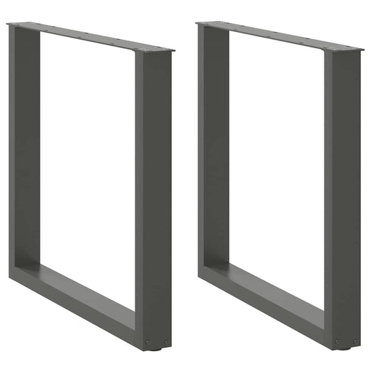 Dining Table Legs U-Shaped 2 pcs Anthracite 80x(72-73) cm Steel