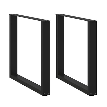 Dining Table Legs U-Shaped 2 pcs Black 90x(72-73) cm Steel
