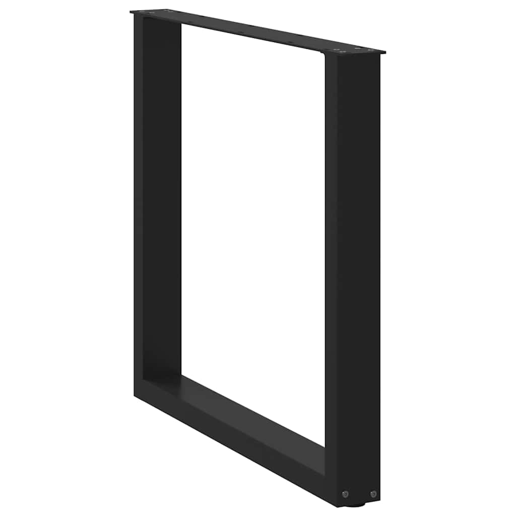 Dining Table Legs U-Shaped 2 pcs Black 90x(72-73) cm Steel