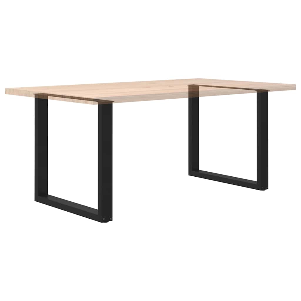 Dining Table Legs U-Shaped 2 pcs Black 90x(72-73) cm Steel