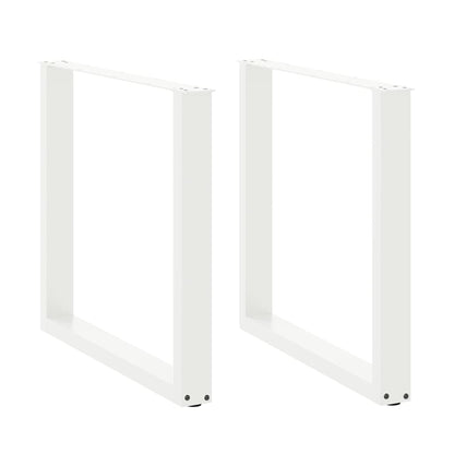 Dining Table Legs U-Shaped 2 pcs White 90x(72-73) cm Steel