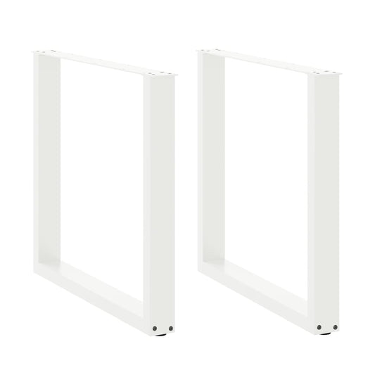 Dining Table Legs U-Shaped 2 pcs White 90x(72-73) cm Steel