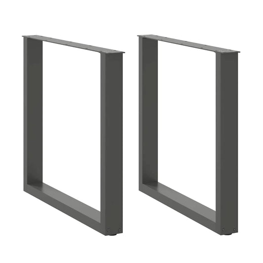 Dining Table Legs U-Shaped 2 pcs Anthracite 90x(72-73) cm Steel