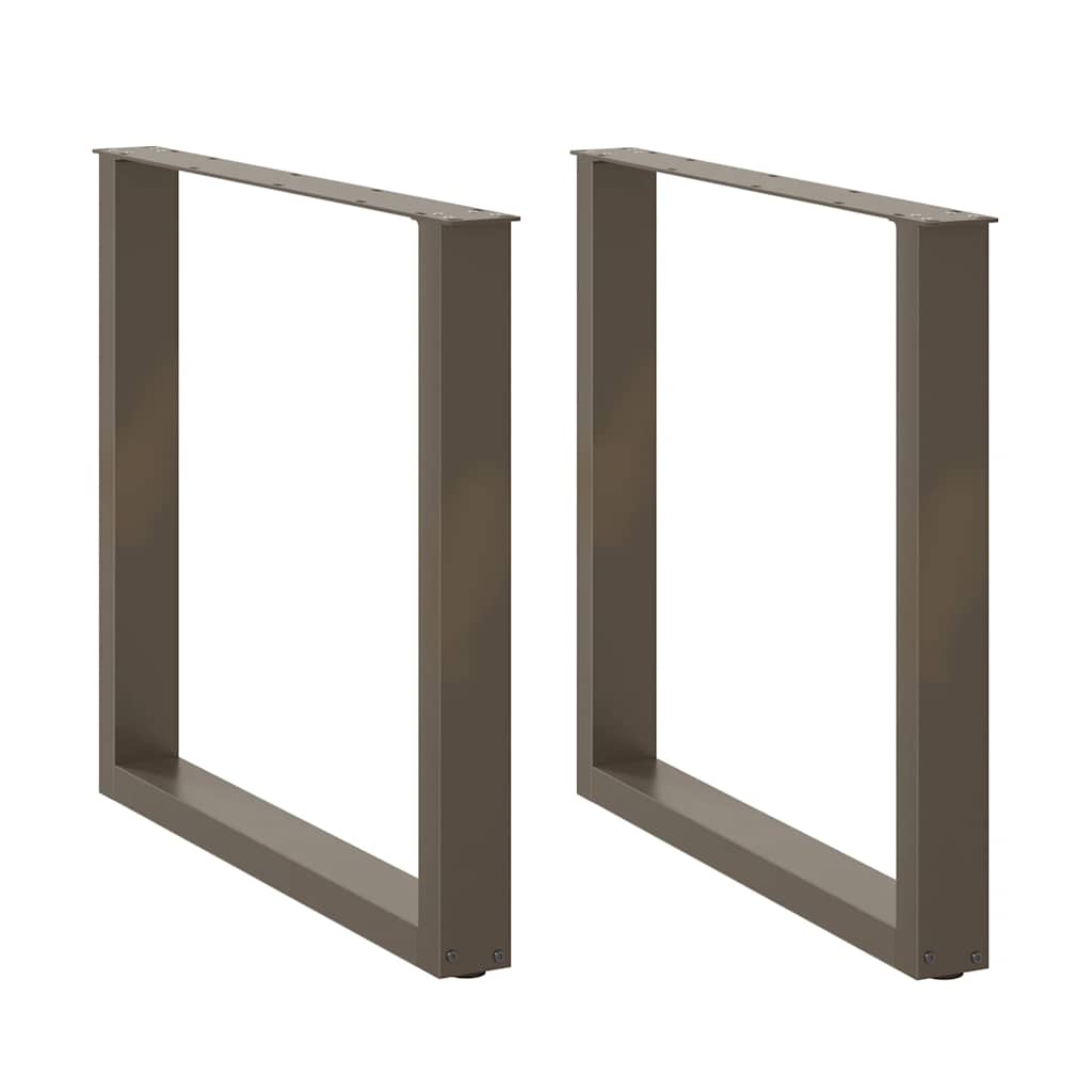 Dining Table Legs U-Shaped 2 pcs Natural Steel 90x(72-73) cm Steel