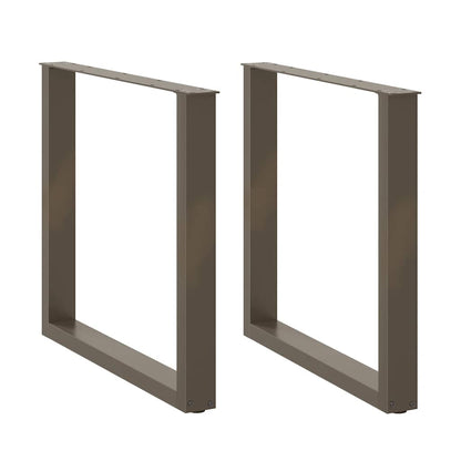 Dining Table Legs U-Shaped 2 pcs Natural Steel 90x(72-73) cm Steel