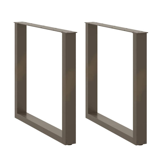 Dining Table Legs U-Shaped 2 pcs Natural Steel 90x(72-73) cm Steel