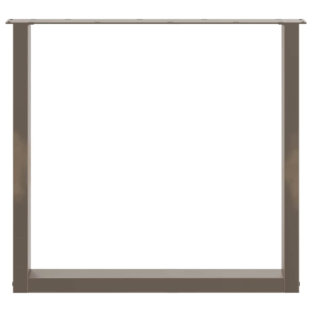 Dining Table Legs U-Shaped 2 pcs Natural Steel 90x(72-73) cm Steel