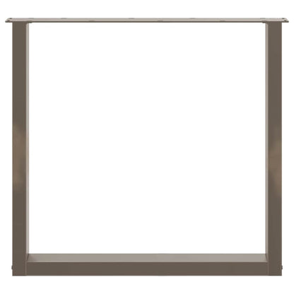 Dining Table Legs U-Shaped 2 pcs Natural Steel 90x(72-73) cm Steel