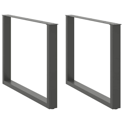 Dining Table Legs U-Shaped 2 pcs Anthracite 100x(72-73) cm Steel