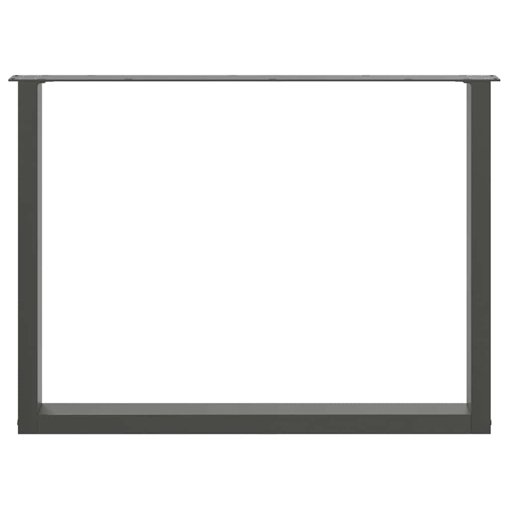 Dining Table Legs U-Shaped 2 pcs Anthracite 100x(72-73) cm Steel