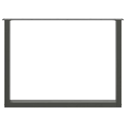 Dining Table Legs U-Shaped 2 pcs Anthracite 100x(72-73) cm Steel