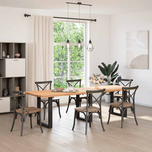 Dining Table Legs U-Shaped 3 pcs Black 70x(72-73) cm Steel