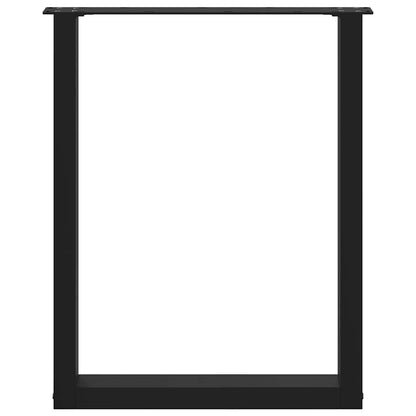 Dining Table Legs U-Shaped 3 pcs Black 70x(72-73) cm Steel