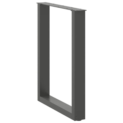 Dining Table Legs U-Shaped 3 pcs Anthracite 70x(72-73) cm Steel
