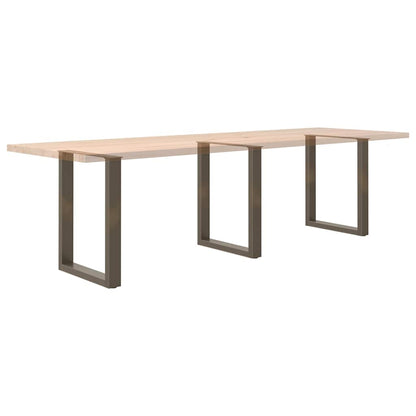Dining Table Legs U-Shaped 3 pcs Natural Steel 70x(72-73) cm Steel