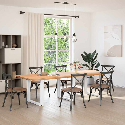 Dining Table Legs U-Shaped 3 pcs White 80x(72-73) cm Steel